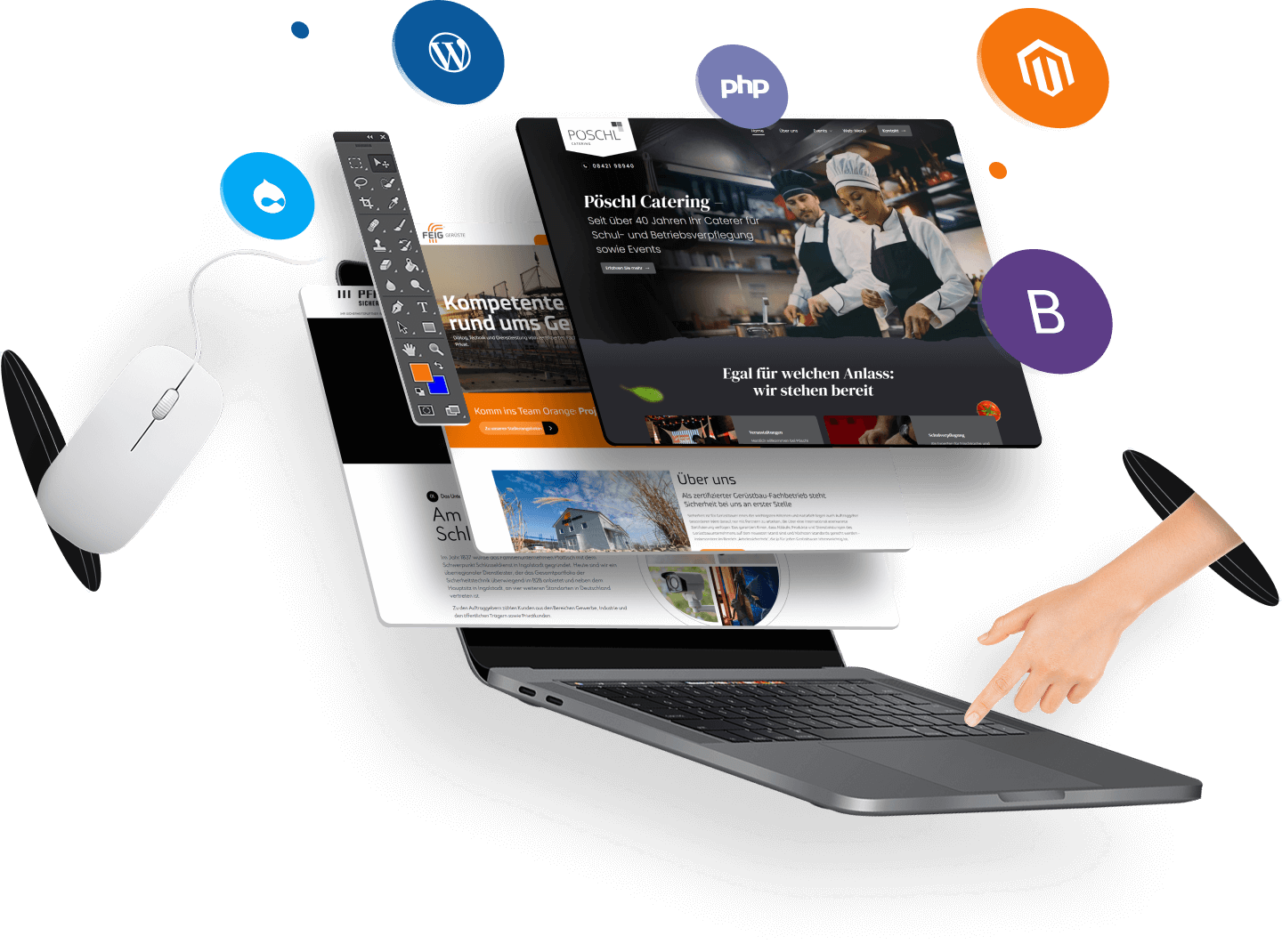 Startseite mit modernem Webdesign und Website-Betreuung von Webside